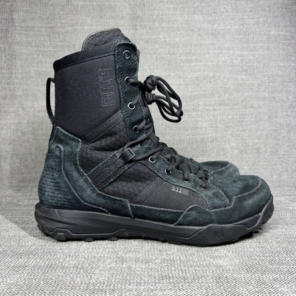 5.11 Tactical A/T 8 Boot Black Suede Nylon ATLAS Duty Boots US 11.5 All Terrain